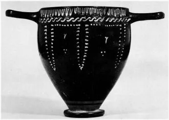 SKYPHOS (SOUTH ITALIAN, GNATHIAN, BLACK GLAZE)