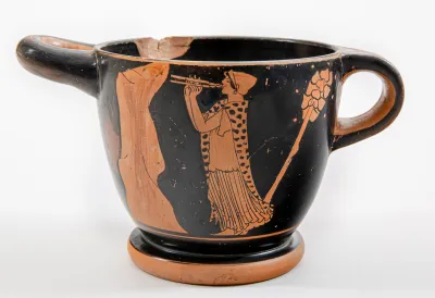 Terracotta skyphos (deep drinking cup)