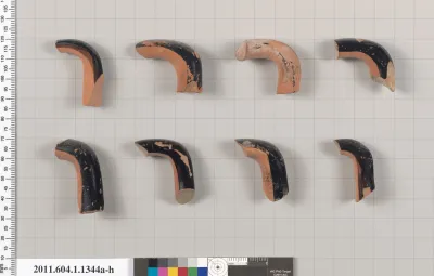 Terracotta fragments of kylikes (drinking cups)