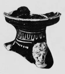 ASKOS, FRAGMENT (SOUTH ITALIAN, GNATHIAN, BLACK GLAZE)