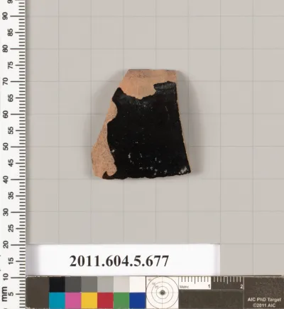 Terracotta rim fragment of a kylix (drinking cup)