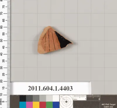 Terracotta fragment of a kylix (drinking cup)