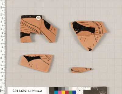 Terracotta fragments of a kylix (drinking cup)