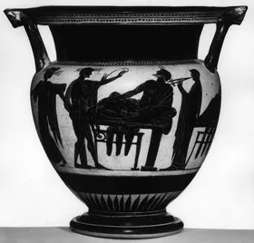 KRATER, COLUMN (ATHENIAN, BLACK-FIGURE)