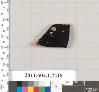 Terracotta rim fragment of a kylix (drinking cup)