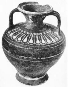 AMPHORA, NECK (CORINTHIAN, BLACK GLAZE)