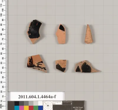Terracotta fragments of kylikes (drinking cups)