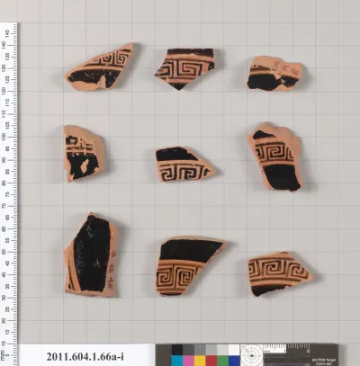 Terracotta fragments of a kylix (drinking cup)