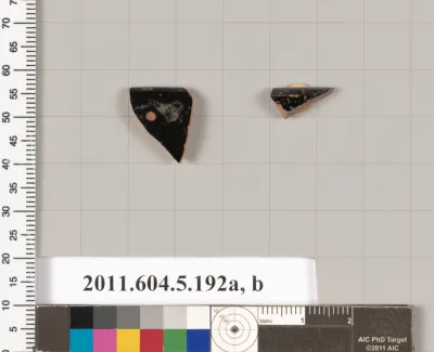 Terracotta rim fragments of kylikes (drinking cups)