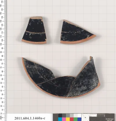 Terracotta fragments of kylikes (drinking cups)