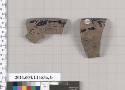 Terracotta rim fragments of a kylix (drinking cup)