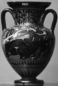 AMPHORA, NECK (ATHENIAN, BLACK-FIGURE)