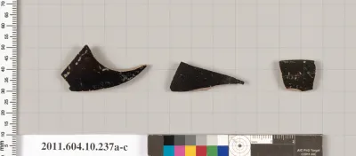 Terracotta fragments of kylikes (drinking cups)