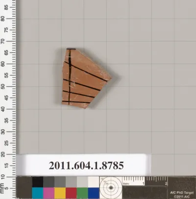 Terracotta rim fragment of a kylix (drinking cup)