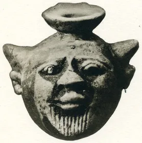 FIGURE VASE, ARYBALLOS (EAST GREEK, GLAZED)