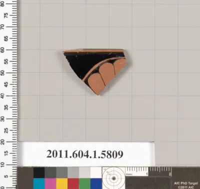 Terracotta rim fragment of a kylix: eye-cup (drinking cup)