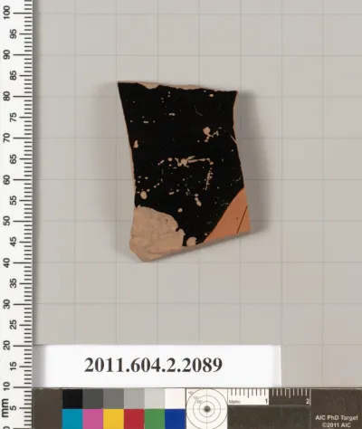 Terracotta fragment of a pot; glazed on the inside