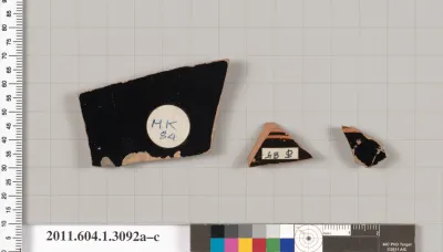 Terracotta fragments of kylikes (drinking cups)