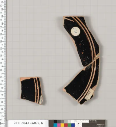 Terracotta fragments of a kylix (drinking cup)