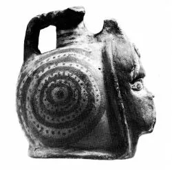 FIGURE VASE, ARYBALLOS (EAST GREEK)
