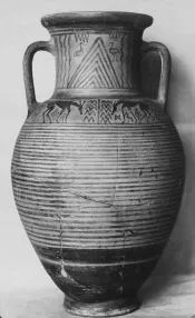 AMPHORA, NECK (ATHENIAN GEOMETRIC, SILHOUETTE)