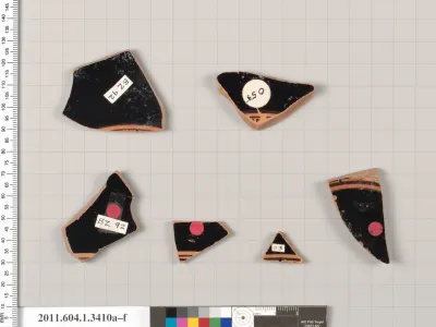 Terracotta fragments of kylikes (drinking cups)