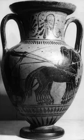 AMPHORA, NECK (ATHENIAN, BLACK-FIGURE)