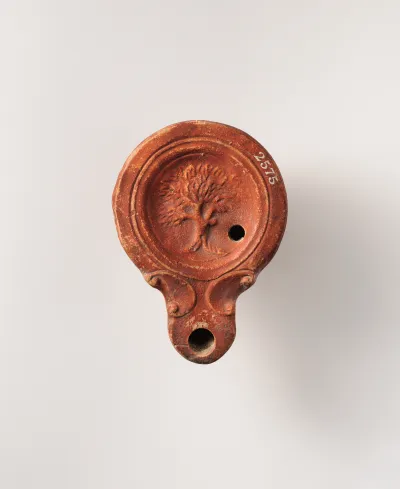 Terracotta oil lamp
