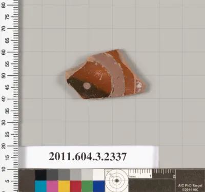 Terracotta fragment of a kylix: eye-cup (drinking cup)