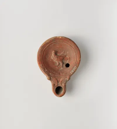 Terracotta oil lamp