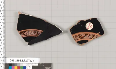 Terracotta fragments of kylikes (drinking cups)