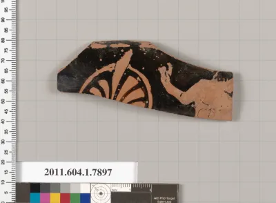 Terracotta rim fragment of a kylix (drinking cup)