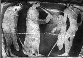KRATER, COLUMN (ATHENIAN, RED-FIGURE)