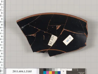 Terracotta rim fragment of a kylix (drinking cup)