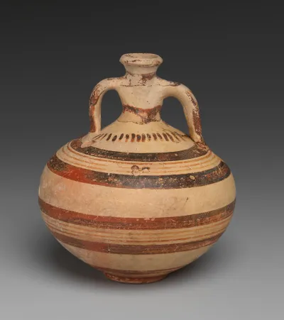 Terracotta globular flask