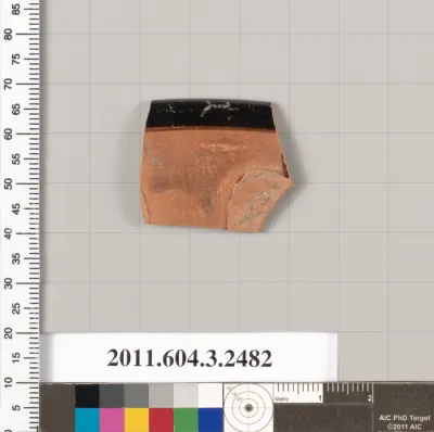 Terracotta rim fragment of a kylix (drinking cup)