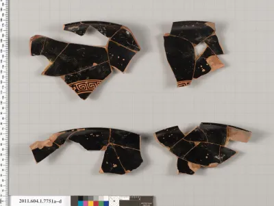 Terracotta rim fragments of a kylix (drinking cup)