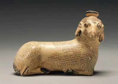 Proto-Corinthian Aryballos in the Shape of a Recumbent Ram