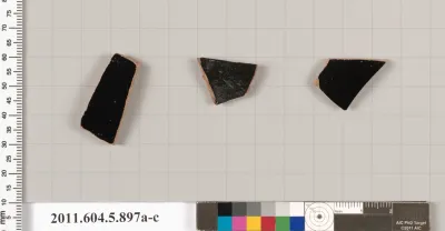 Terracotta fragments of kylikes (drinking cups)