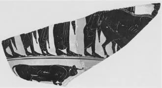 LEBES, FRAGMENT (ATHENIAN, BLACK-FIGURE)