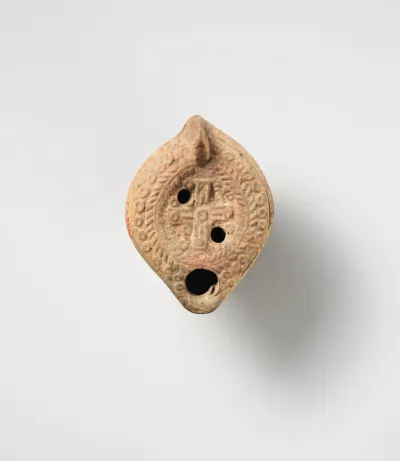 Terracotta oil lamp