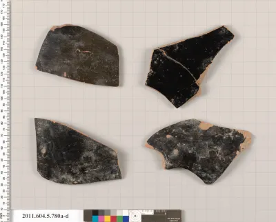 Terracotta fragments of kylikes (drinking cups)