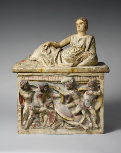 Terracotta cinerary urn