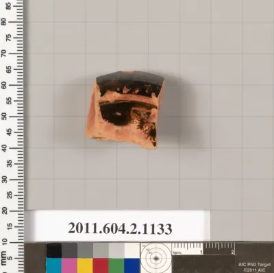 Terracotta fragment of a standlet