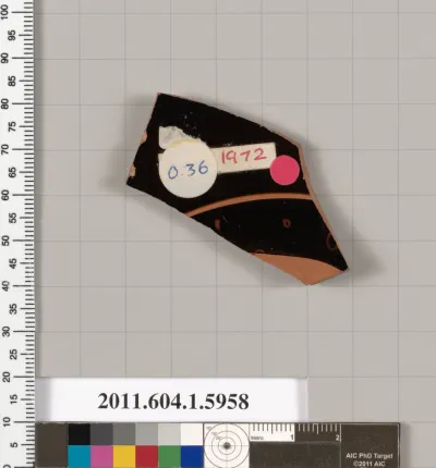 Terracotta fragment of a kylix (drinking cup)