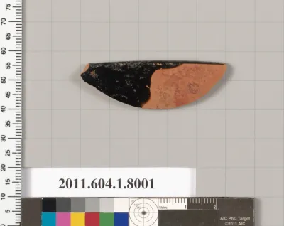 Terracotta rim fragment of a kylix (drinking cup)