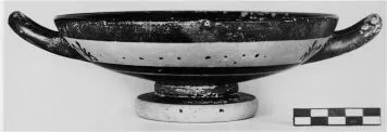CUP, STEMLESS, LITTLE MASTER BAND (ATHENIAN, BLACK-FIGURE)