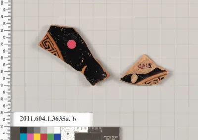 Terracotta fragments of kylikes (drinking cups)