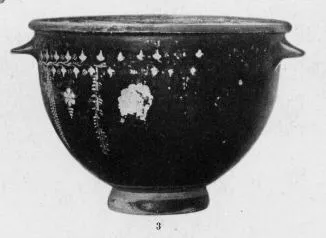 KRATER, BELL (SOUTH ITALIAN, GNATHIAN, BLACK GLAZE)