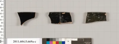 Terracotta rim fragments of kylikes (drinking cups)